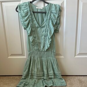 Light Blue/Green Ruffled Dress